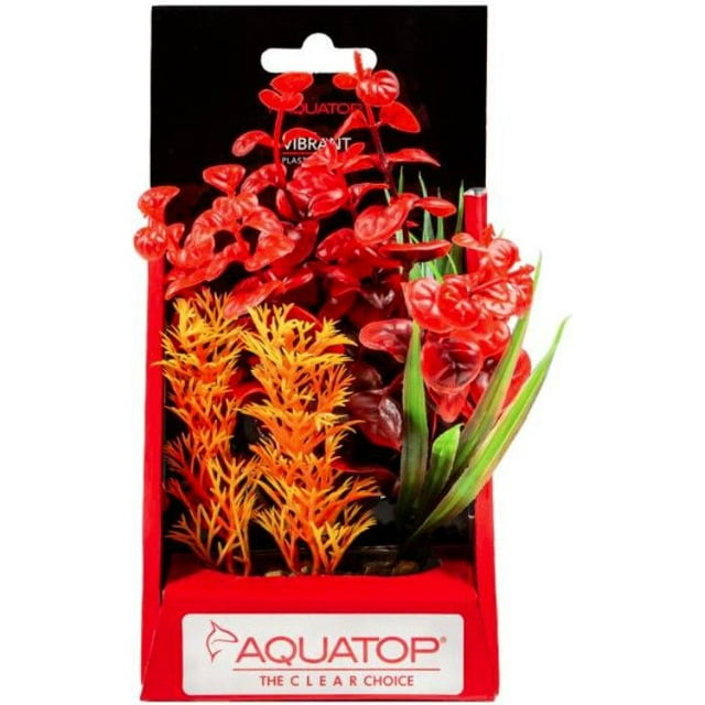 Aquatop Vibrant Plant Aquarium Decor - Red - 6 Inch