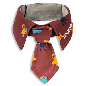 Touchdog ® Red Pattern Easy-Adjustable Velcro Designer Accessory Fashion Dog Necktie