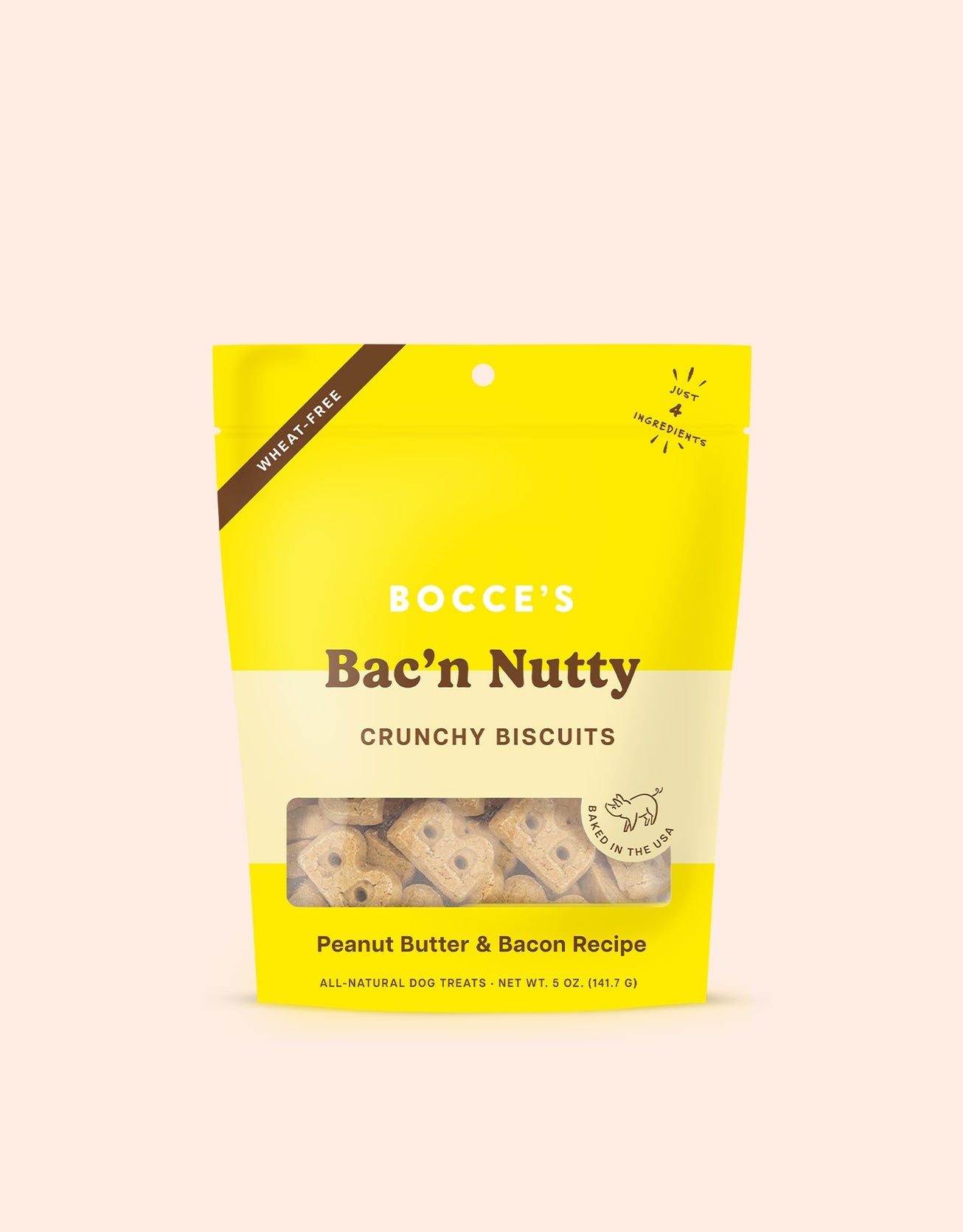 Bocce's Bakery Circus P'Nuts Peanut Butter and Bacon Crunchy Biscuit Dog Treats - 6 Oz