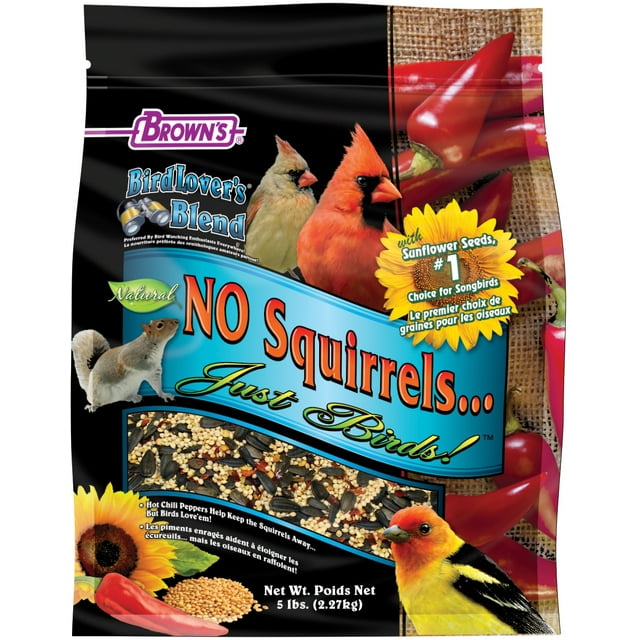 F.M. Brown's Birdlover's No Squirrels Just Birds Sunflower Blend Wild Bird Food 5 Lbs - 3 Pack