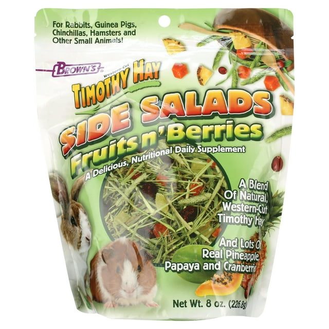 F.M. Brown's Side Salad Fruits N' Berries Timothy Hay Small Animal Treats - 8 Oz - Case of 8