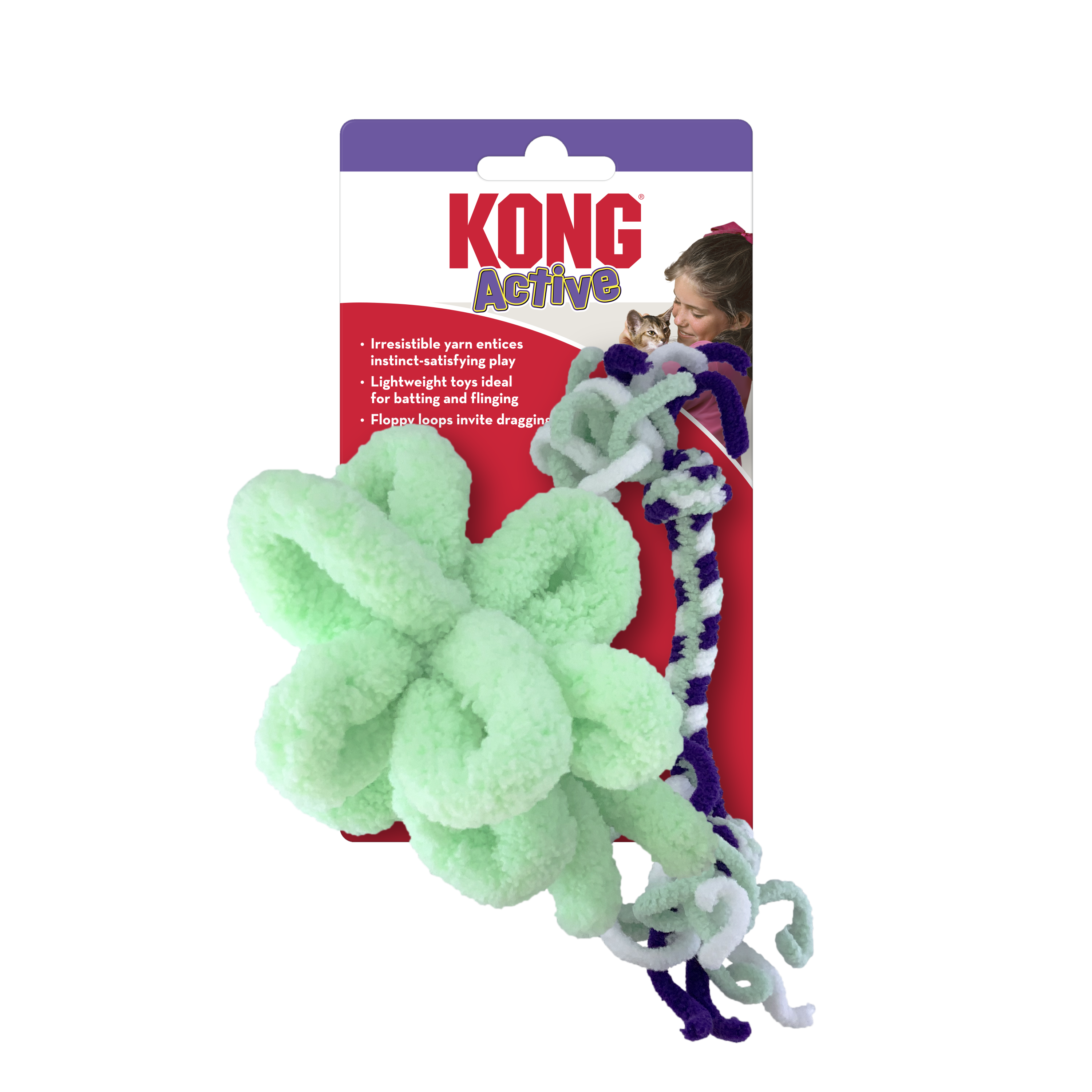 Kong Active Mint Flavored Rope Cat Toy - Purple - 2-Pack  