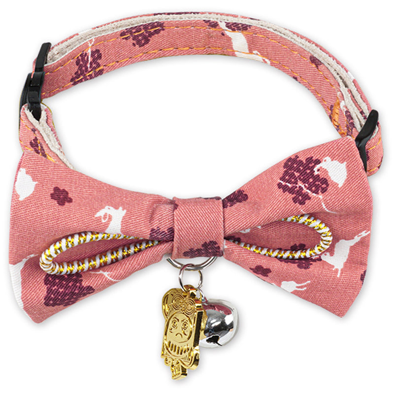 Touchcat ® Glampurr Elegant Fashion Cat Collar with large Bowtie and Bell Charm Pink