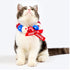 Touchcat ® Pom-Pom Patterned Designer Cat Neck Collar with Chime Bell - Red White and Blue  