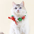 Touchcat ® Pom-Pom Patterned Designer Cat Neck Collar with Chime Bell - Red Green and White  