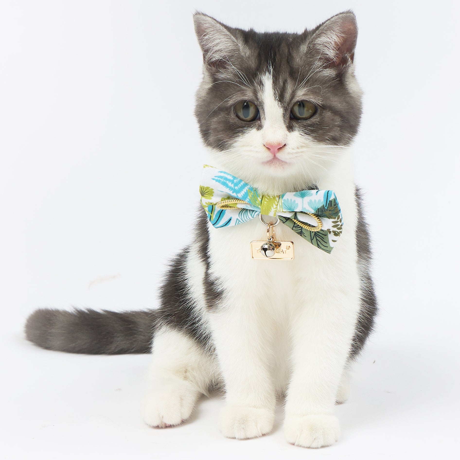 Touchcat ® Tropical Patterned Designer Cat Collar with Bow  