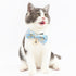 Touchcat ® Floral Patterned Designer Cat Collar with Bow - Blue - Large Blue Large