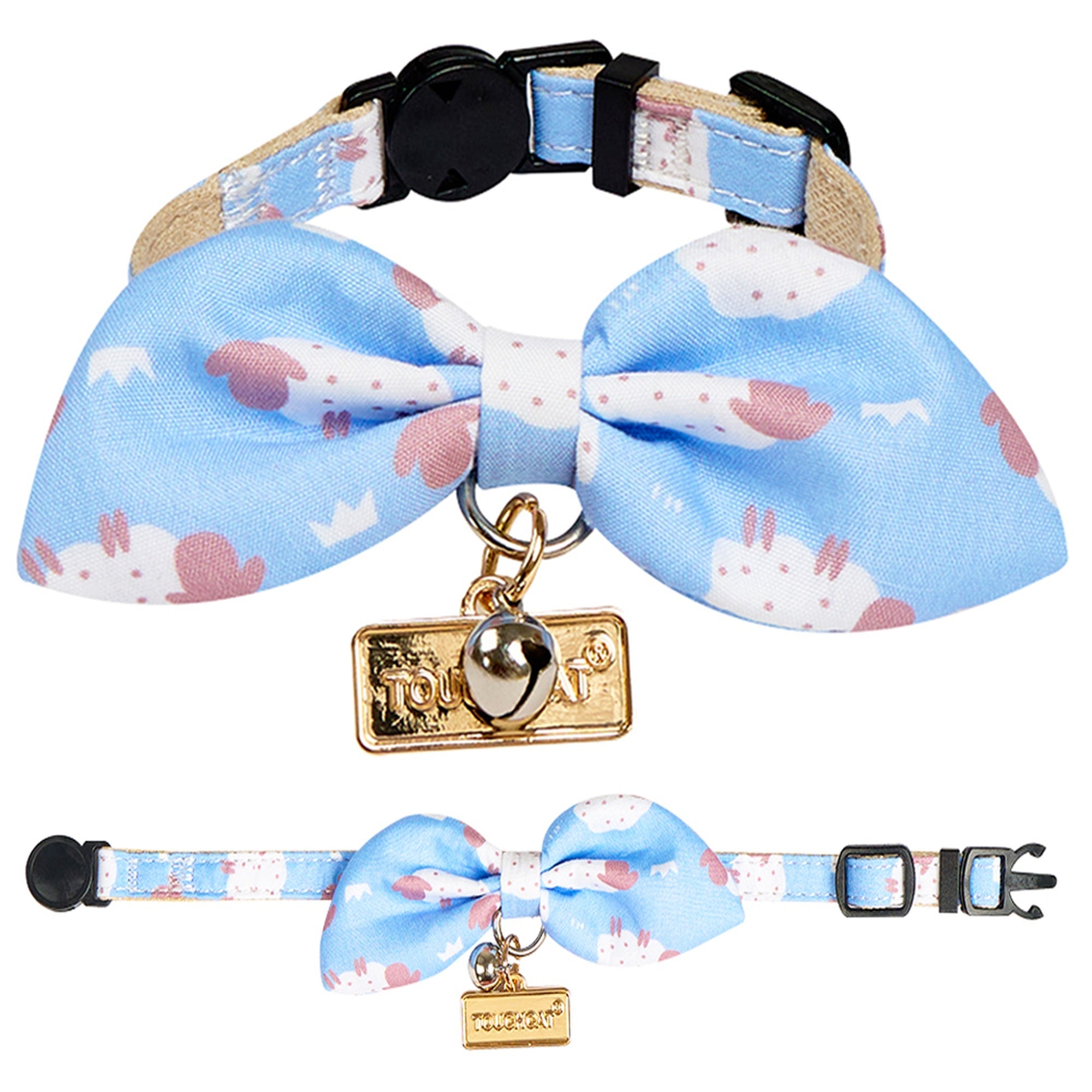 Touchcat ® Shepherd Patterned Designer Cat Collar with Bow