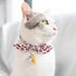 Touchcat ® Miss-Daisy Designer Cat Collar with large Bowtie and Bell Charm