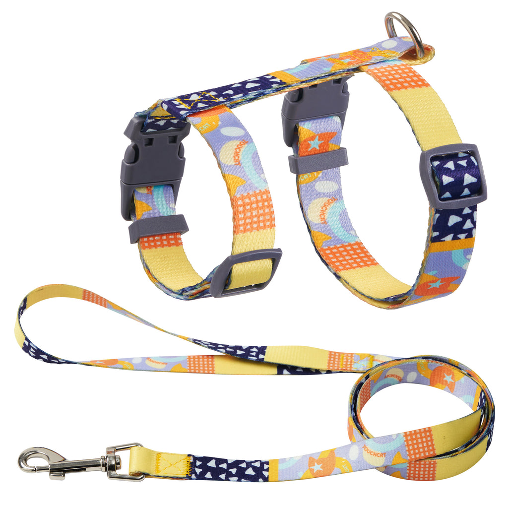 Touchcat ® Multi-Shape Patterned Fashion Cat Harness and Leash  