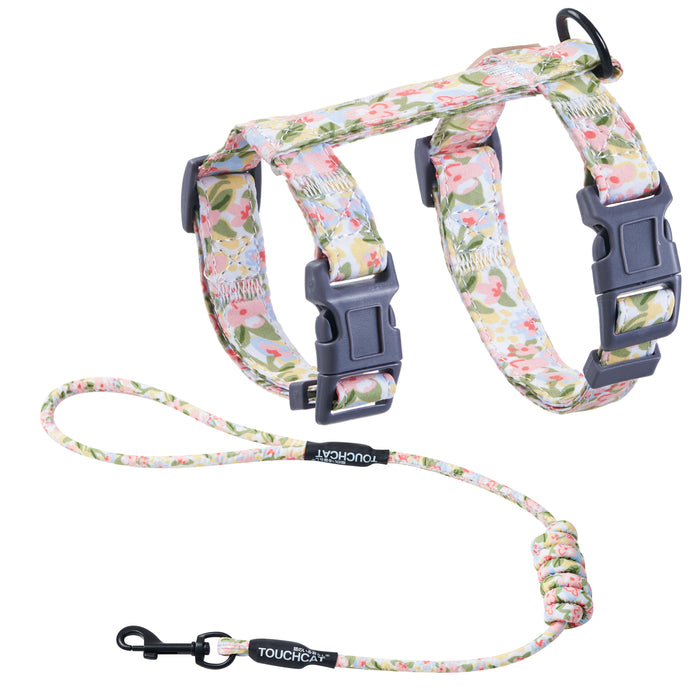 Touchcat ® Floral Patterned Fashion Cat Harness and Leash