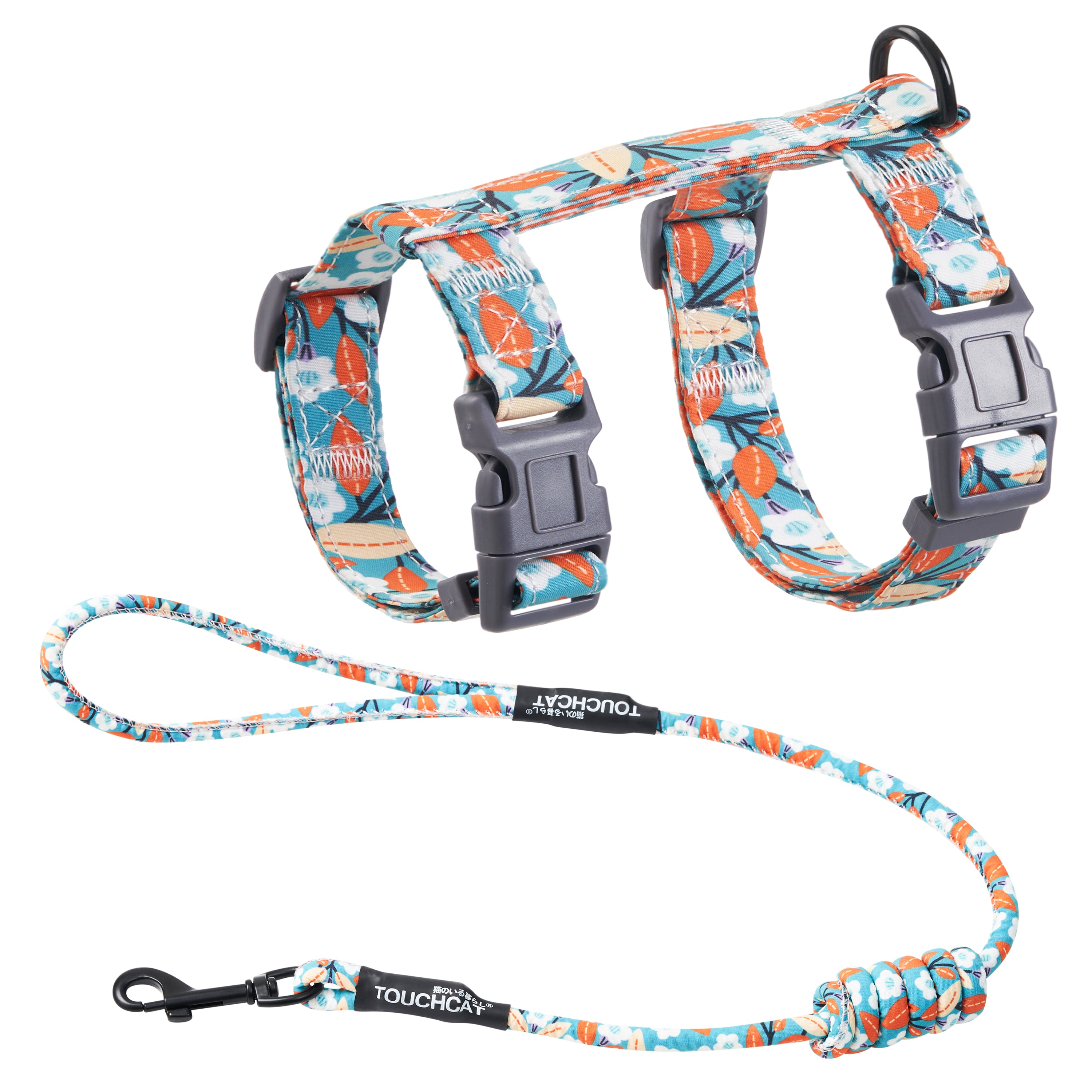 Touchcat ® Tropical Patterned Fashion Cat Harness and Leash  