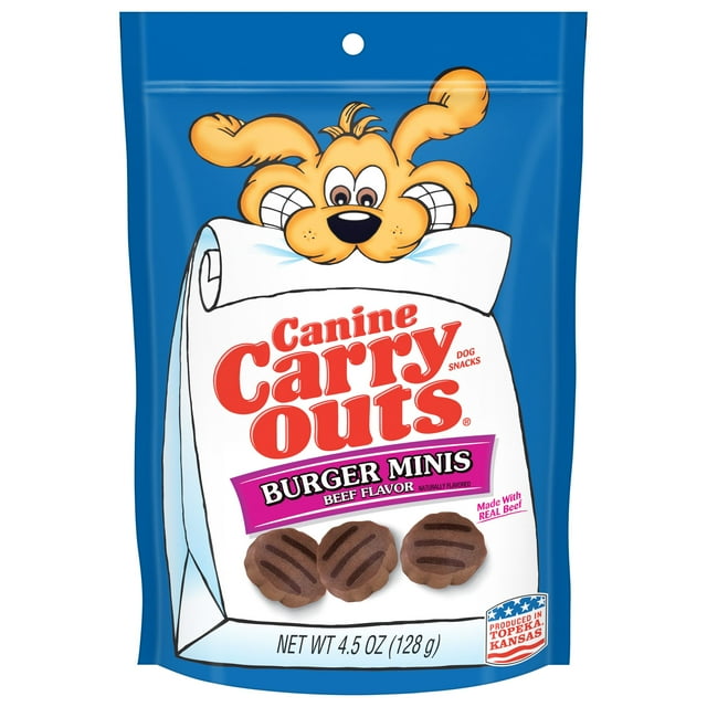 Canine Carry Outs Beef Burger Minis Soft and Chewy Dog Treats - 4.5 Oz - Case of 12 Default Title