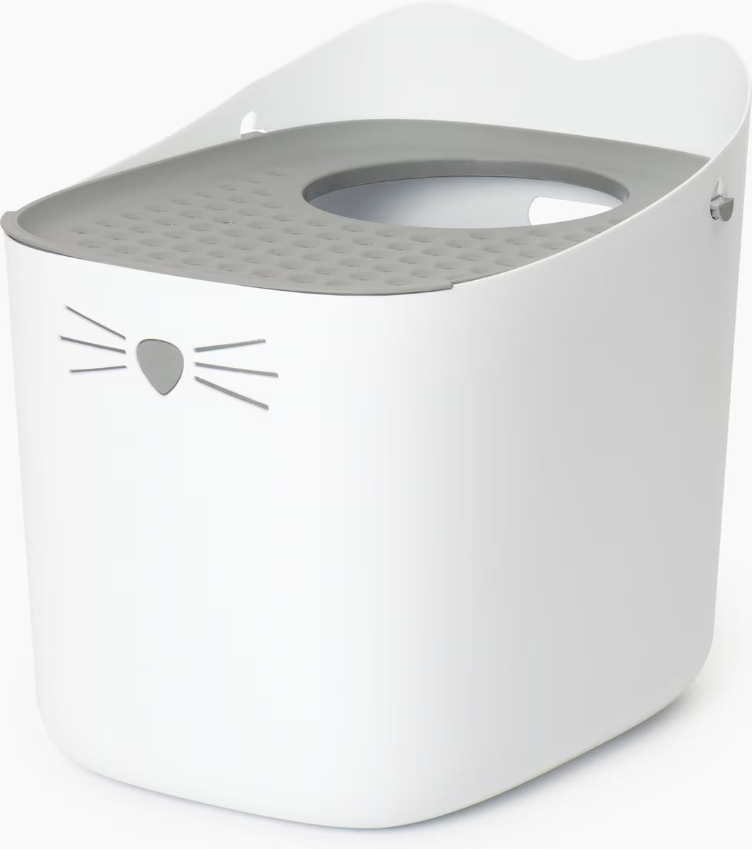 Catit PIXI Top-Entry Mess Reducing Cat Litter Box with Anti-Tracking Lid - Gray