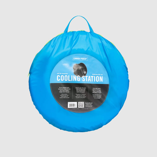 Canada Pooch Chill Seaker Cooling Station with Splash Pad Dog Tent - Blue - L:47" In X W:39" In X H:32" In