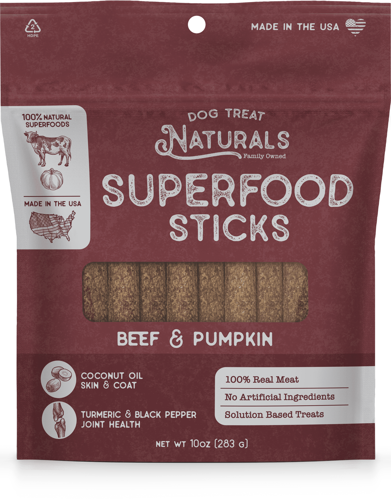 Dog Treat Naturals Superfood Sticks Salmon and Mango with Turmeric Soft and Chewy Training Dog Treats - 10 Oz