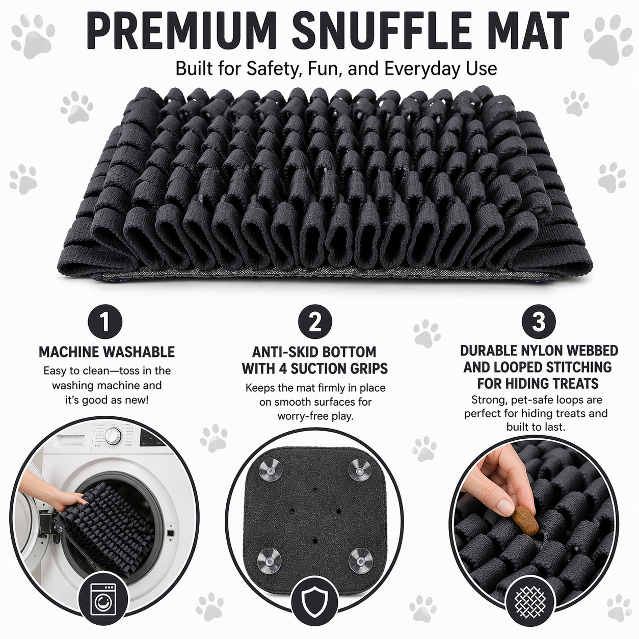 Pet Life ® 'Sniffer Grip' Interactive Anti-Skid Suction Pet Snuffle Mat