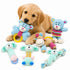 Pet Life ® 6-Piece Boy Puppy Starter Kit Plush Rope Teething and Crinkle Dog Toy Set - Blue Default Title