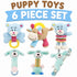 Pet Life ® 6-Piece Boy Puppy Starter Kit Plush Rope Teething and Crinkle Dog Toy Set - Blue