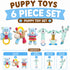 Pet Life ® 6-Piece Boy Puppy Starter Kit Plush Rope Teething and Crinkle Dog Toy Set - Blue