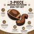 Pet Life ® 2-Piece Indoor or Outdoor Durable Nylon Plush Squeak and Fetch Dog Toy Set - Dark Brown