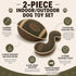 Pet Life ® 2-Piece Indoor or Outdoor Durable Nylon Plush Squeak and Fetch Dog Toy Set - Olive Green