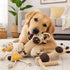 Pet Life ® 2-Piece Eco-Friendly Recyclable Jute Rope and Plush Dog Toy Set - Brown and Yellow