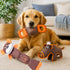 Pet Life ® 3-Piece Durable Nylon Plush Squeaking Bundle Dog Toy Set - Brown and Orange