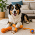 Pet Life ® 3-Piece Durable TPR Tug Squeak and Fetch Interactive Dog Toy Set - Orange