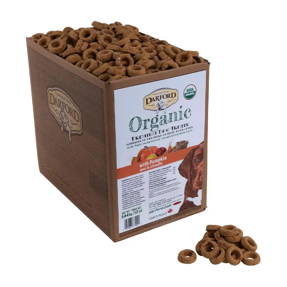 Darford Organic Premium Oven-Baked Circles Pumpkin Crunchy Dog Treats - 12 Lbs
