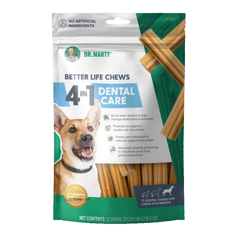 Dr. Marty Better Life 4-in-1 Dental Dog Chew Sticks