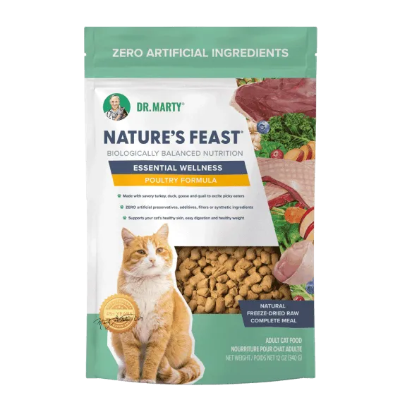 Dr. Marty Nature's Feast Essential Wellness Poultry Freeze Dried Raw Cat Food