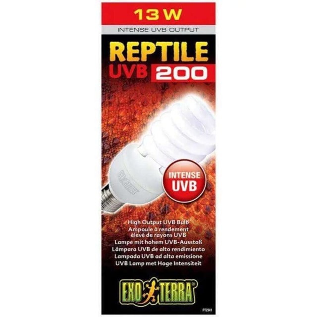 Exo Terra Repti-Glo Intense UVB 200 High Output Compact Fluorescent Reptile Lamp Bulb 13 Watt