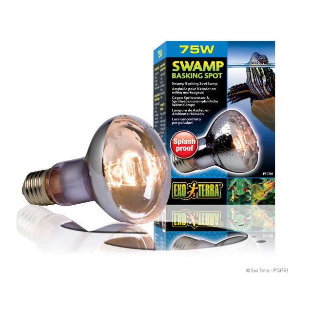 Exo Terra Swamp-Glo Splash-Proof Reptile and Turtle Basking Heater Spot Lamp Bulb 75 Watt