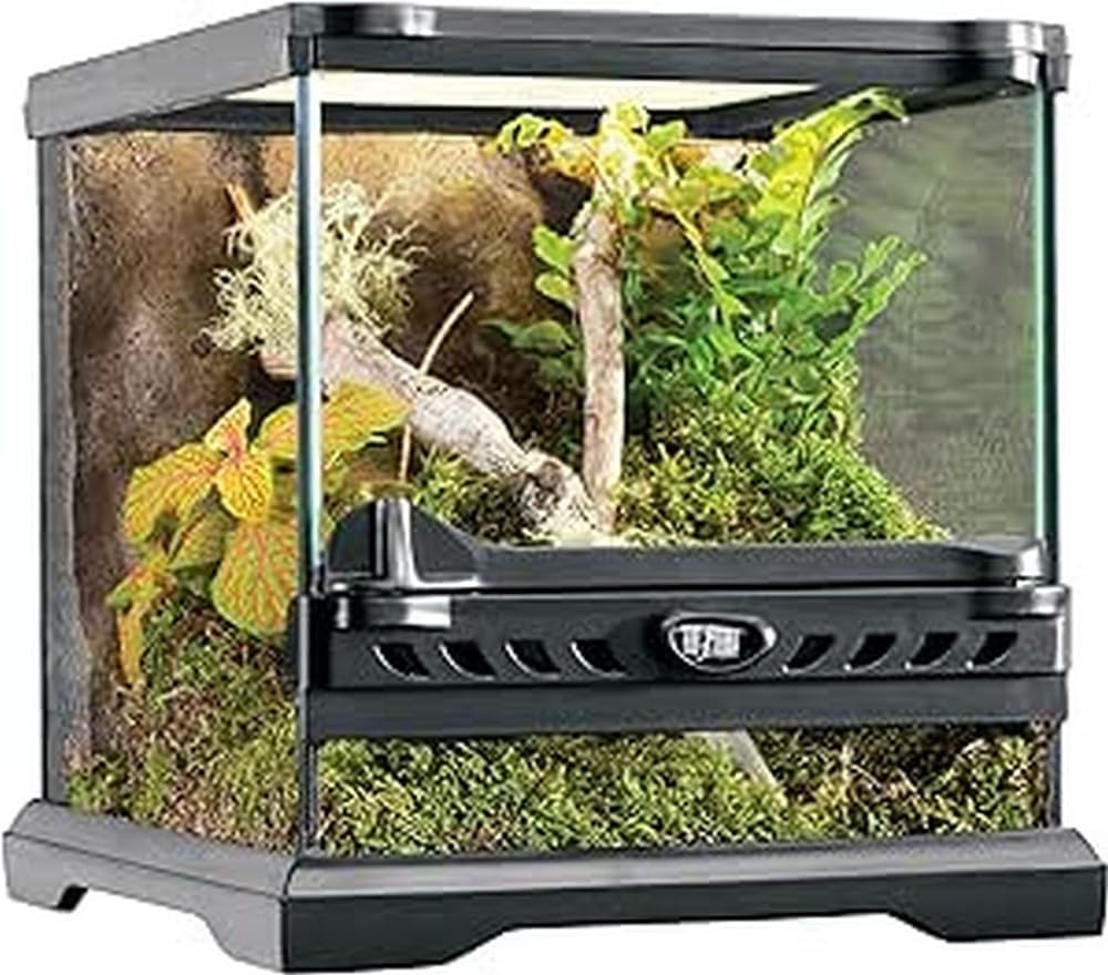 Exo Terra Glass Single-Hinge Nano Terrarium - L:8 X W:8 X H:8 Inches
