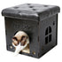 Pet Life ® 'Kitty Kallapse' Collapsible Folding Kitty Cat House Tree Bed Ottoman Bench Furniture Black