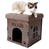 Pet Life ® 'Kitty Kallapse' Collapsible Folding Kitty Cat House Tree Bed Ottoman Bench Furniture