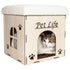 Pet Life ® 'Kitty Kallapse' Collapsible Folding Kitty Cat House Tree Bed Ottoman Bench Furniture White