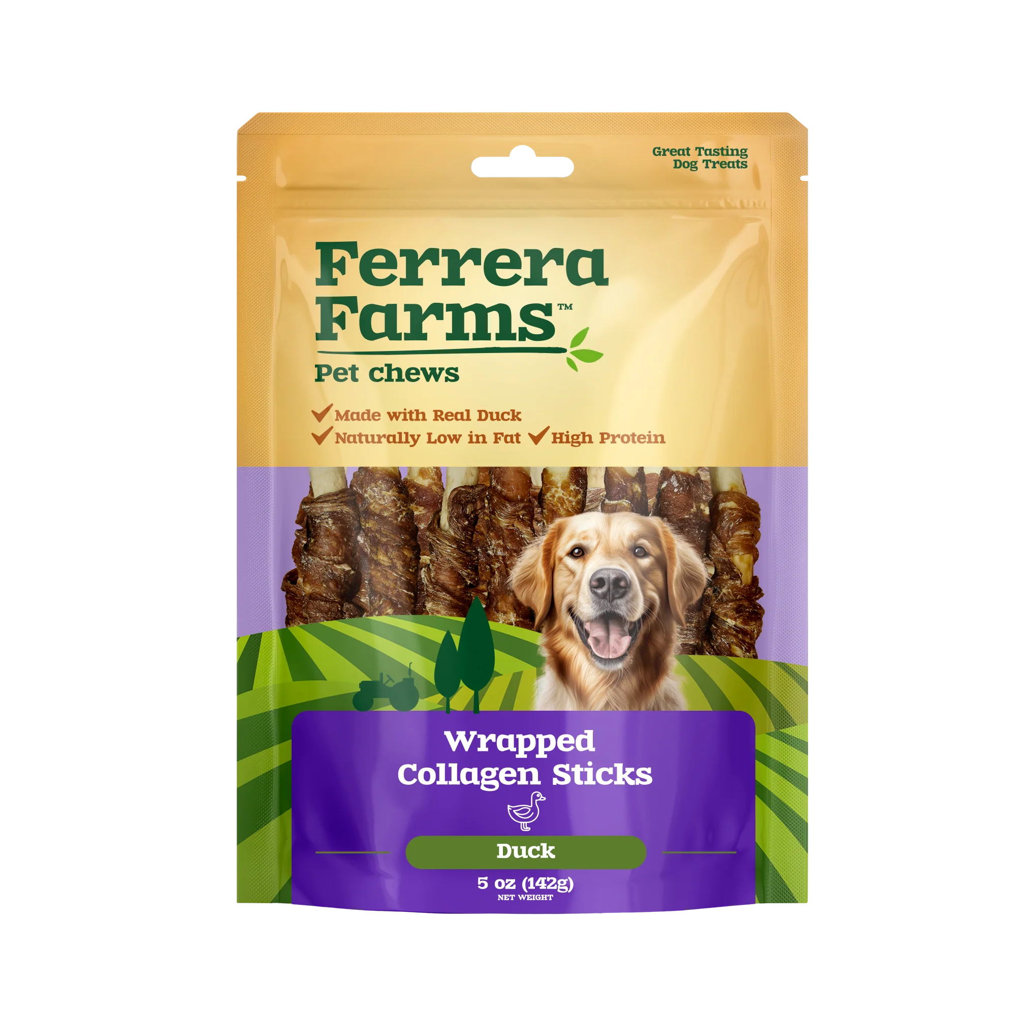 Ferrera Farms Duck Wrapped Collagen Sticks - 5 Oz - Case of 8