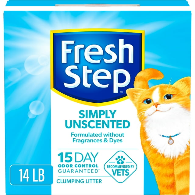 Fresh Step Simply Unscented Clumping Cat Litter with Activated Charcoal Technology - 14 Lbs - Case of 3 Default Title