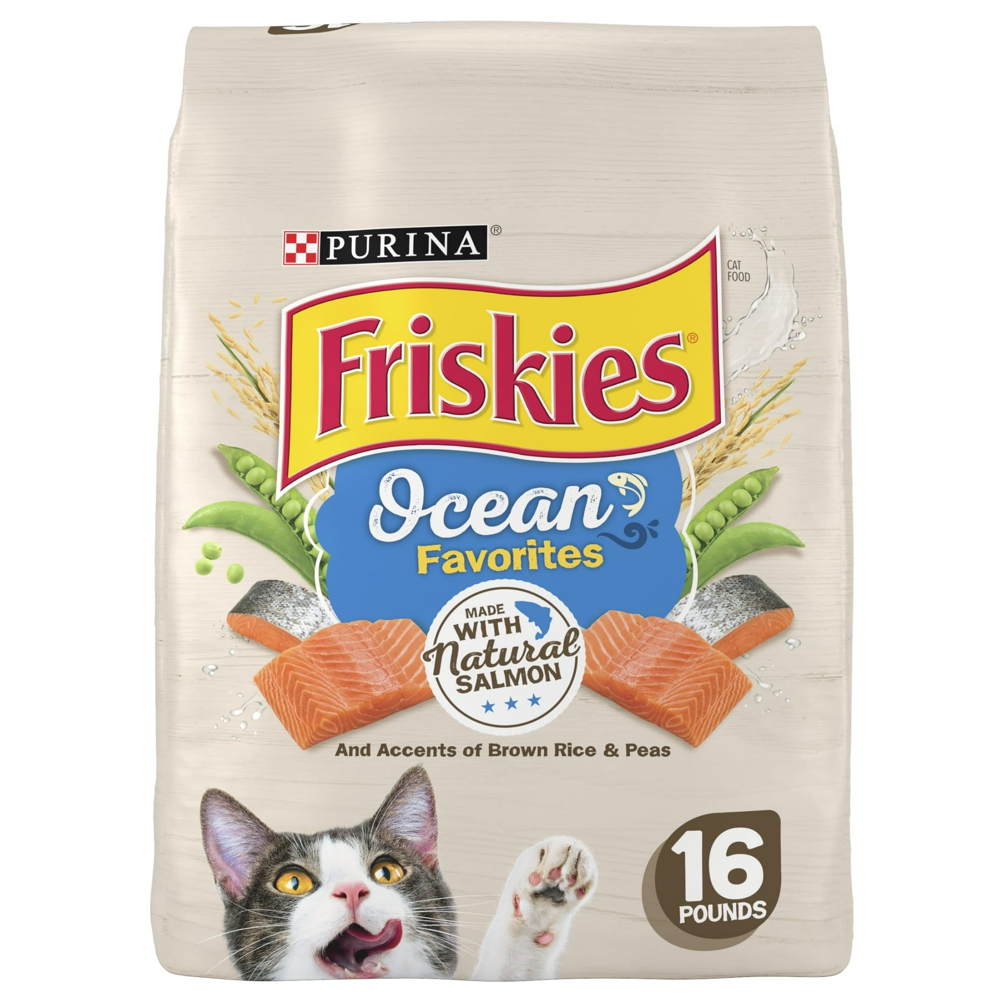 Purina Friskies Ocean Favorites Salmon Peas and Brown Rice Dry Cat Food - 16 Lbs