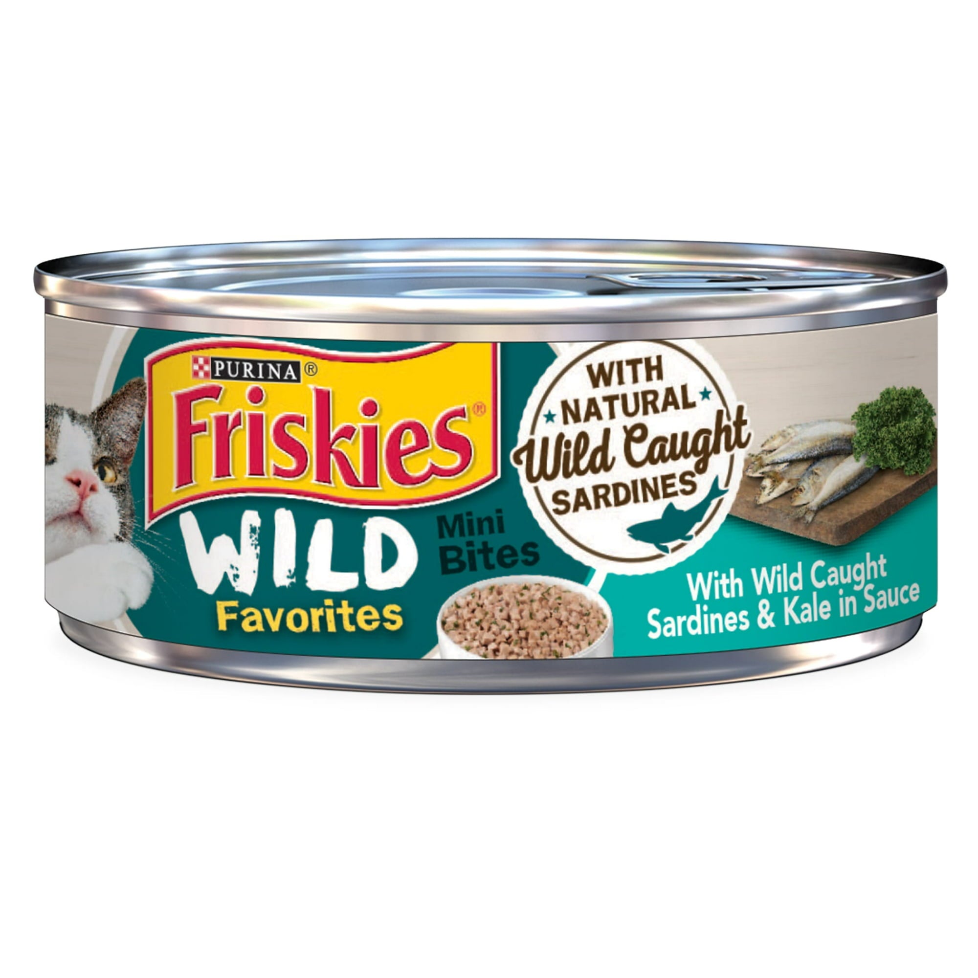 Purina Friskies Wild Sardines and Kale Canned Cat Food - 5.5 Oz - Case of 24