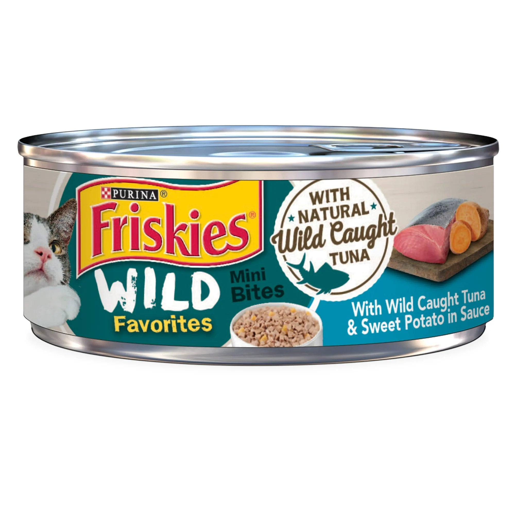 Purina Friskies Wild Tuna and Sweet Potato Canned Cat Food - 5.5 Oz - Case of 24