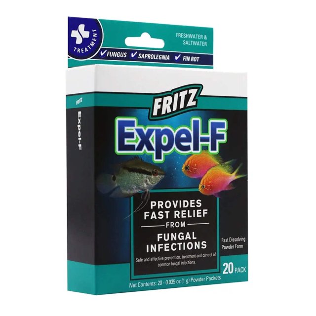 Fritz Aquatics Expel-F Freshwater and Saltwater Fungal Infection Packets Fish Medication - 20 Count
