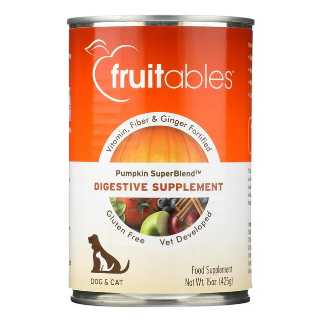 Fruitables Digestive SuperBlend Pumpkin Canned Cat and Dog Food Supplement - 15 Oz - Case of 13