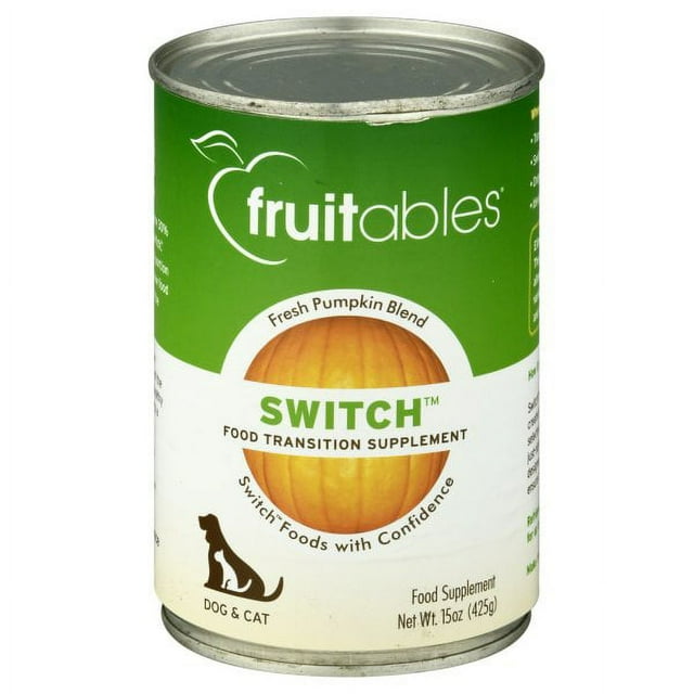 Fruitables Switch Transition Pumpkin Canned Cat and Dog Food Supplement - 15 Oz - Case of 12