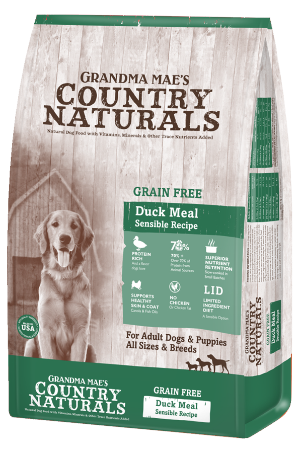Grandma Mae's Country Naturals Grain-Free Limited Ingredient Diet Duck Meal Dry Dog Food - 23 Lbs
