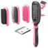 Pet Life ® 'Conversion' 5-in-1 Interchangeable Dematting and Deshedding Bristle Pin and Massage Grooming Pet Comb Pink