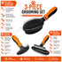 Pet Life ® 3-Piece Premium Flex-Series Rake Deshedder Slicker and Pin Brush Cat and Dog Grooming Set - Orange