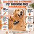 Pet Life ® 3-Piece Premium Flex-Series Rake Deshedder Slicker and Pin Brush Cat and Dog Grooming Set - Orange